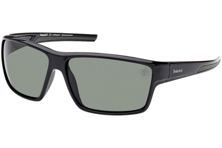 Okulary przeciwsłoneczne Timberland TB9277 01R Polarized Prostokątne Czarne