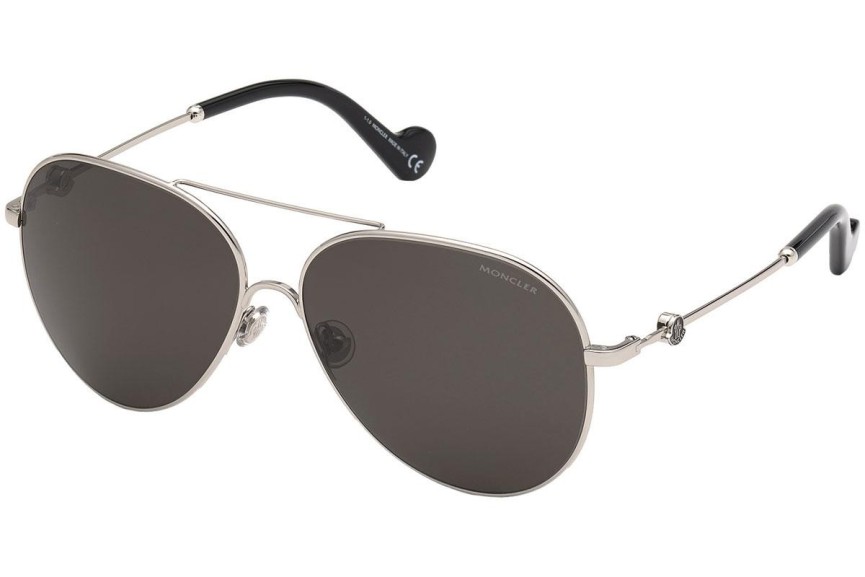 Okulary przeciwsłoneczne Moncler ML0168 16D Polarized Pilotki (Aviator) Srebrne