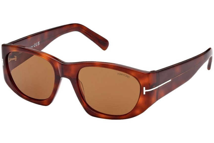 Okulary przeciwsłoneczne Tom Ford FT0987 53E Kwadratowe Havana