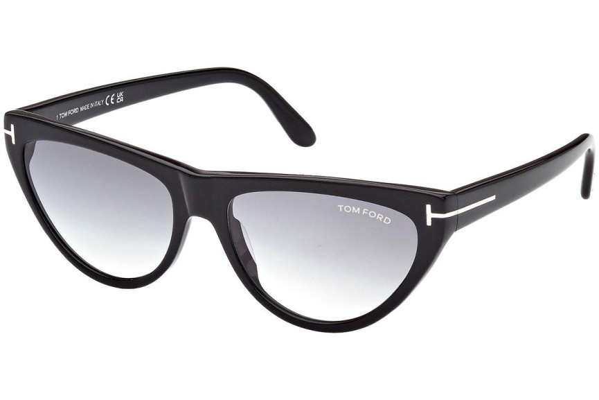 Okulary przeciwsłoneczne Tom Ford FT0990 01B Kocie oczy Czarne