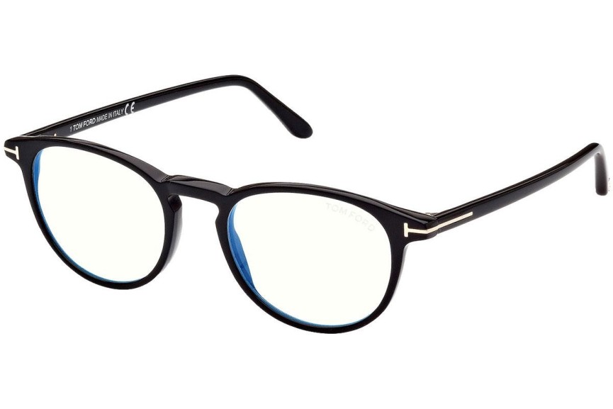 Okulary korekcyjne Tom Ford FT5803-B 001 Okrągłe Czarne