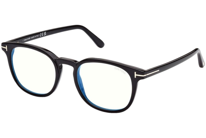 Okulary korekcyjne Tom Ford FT5819-B 001 Okrągłe Czarne
