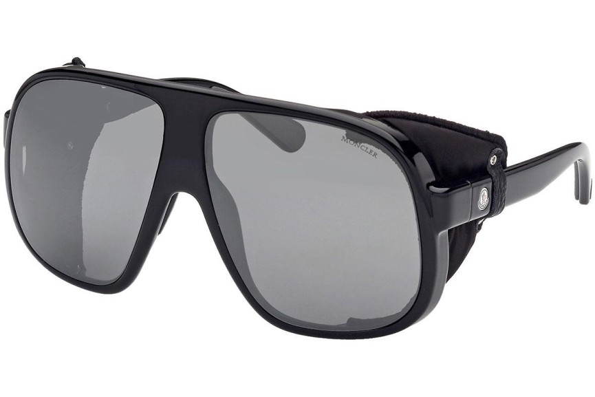 Okulary przeciwsłoneczne Moncler ML0206 05C Pilotki (Aviator) Czarne