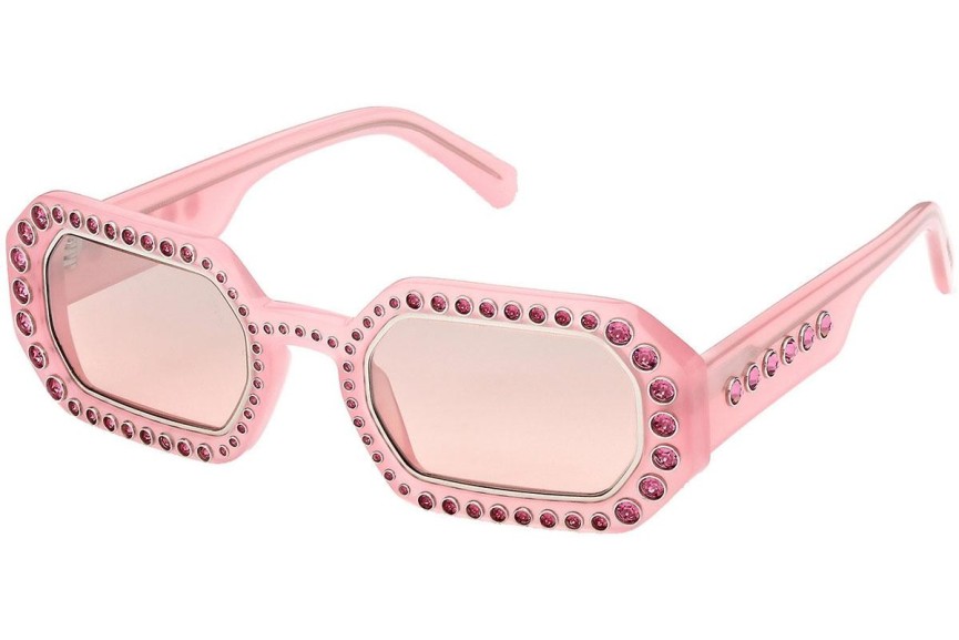 Okulary przeciwsłoneczne Swarovski SK0345 72U Prostokątne Różowe