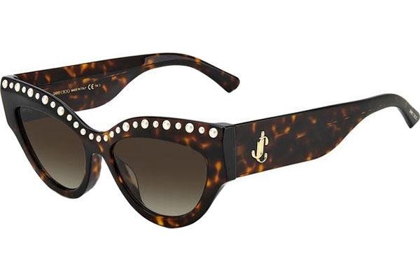 Okulary przeciwsłoneczne Jimmy Choo SONJA/G/S 086/HA Kocie oczy Havana