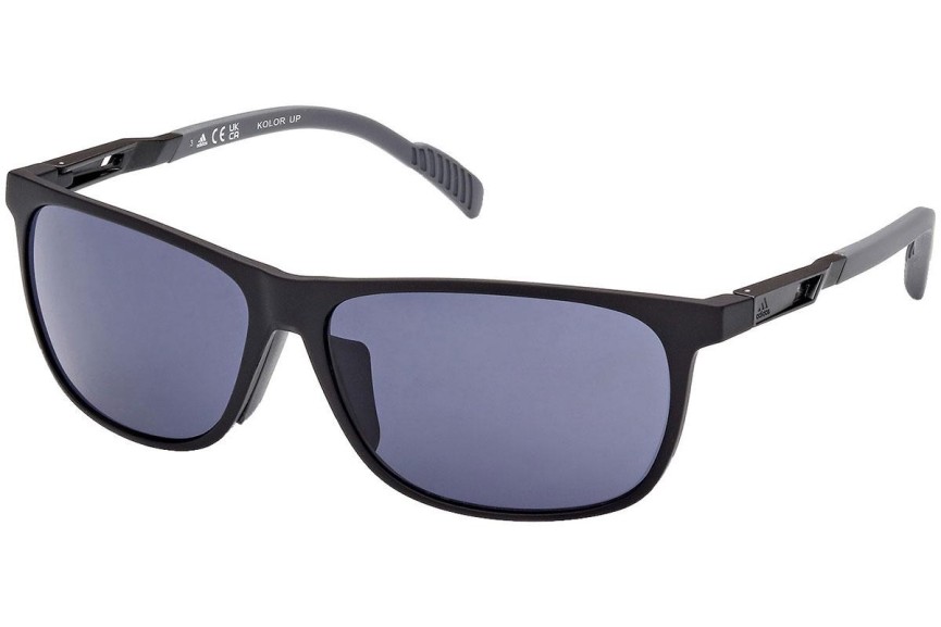 Okulary przeciwsłoneczne Adidas Sport SP0061 02A Prostokątne Czarne