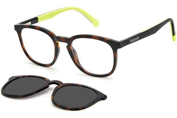 Okulary korekcyjne Polaroid Junior PLD8050/CS 086/M9 Polarized Kwadratowe Havana