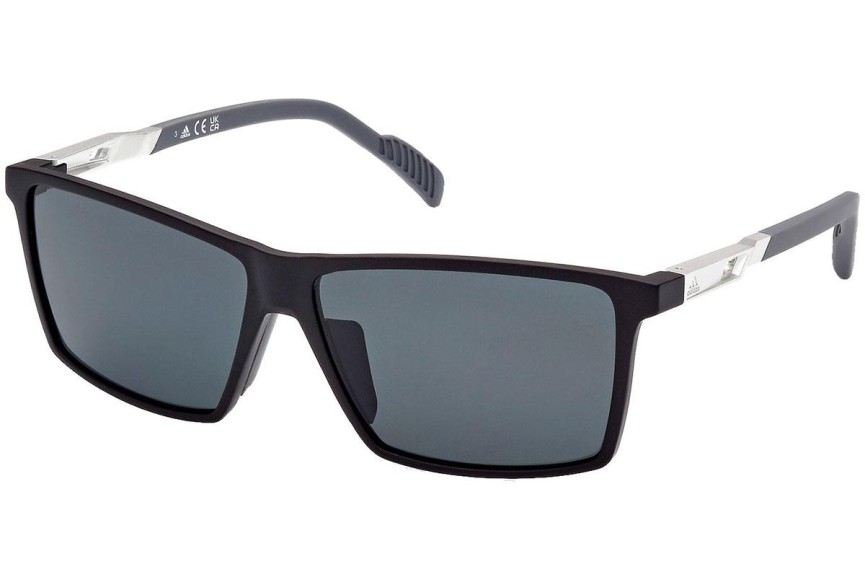 Okulary przeciwsłoneczne Adidas Sport SP0058 02D Polarized Okrągłe Czarne