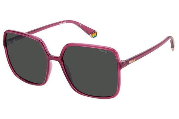 Okulary przeciwsłoneczne Polaroid PLD6128/S MU1/M9 Polarized Oversize Różowe