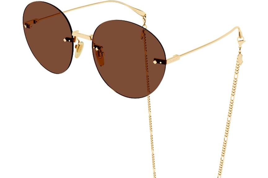 Okulary przeciwsłoneczne Gucci GG1149S 003 Okrągłe Złote