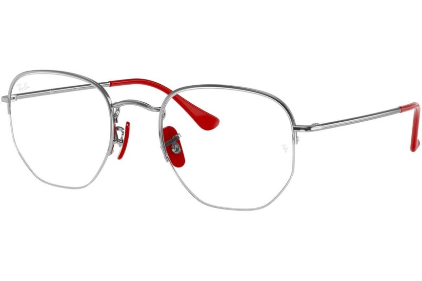 Okulary korekcyjne Ray-Ban Scuderia Ferrari Collection RX6448M F031 Kwadratowe Srebrne