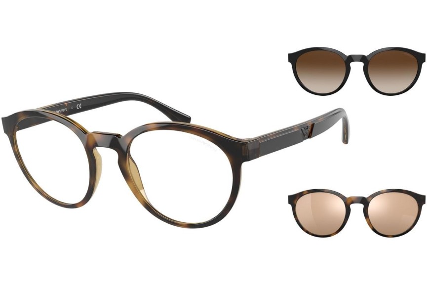 Okulary korekcyjne Emporio Armani EA4152 50261W Okrągłe Havana