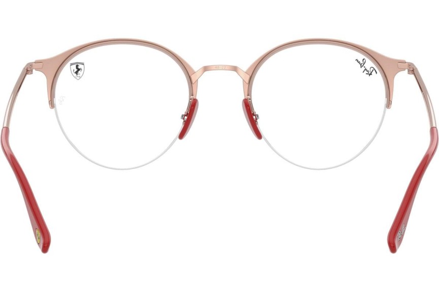 Okulary korekcyjne Ray-Ban Scuderia Ferrari Collection RX3578VM F062 Okrągłe Brązowe