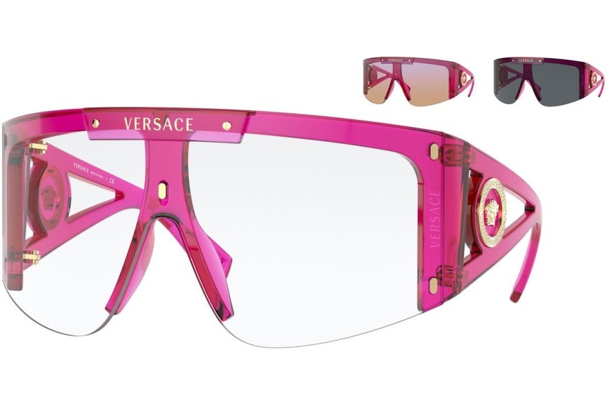Okulary przeciwsłoneczne Versace Medusa Icon Shield VE4393 53341W Pojedyncze | Shield Różowe