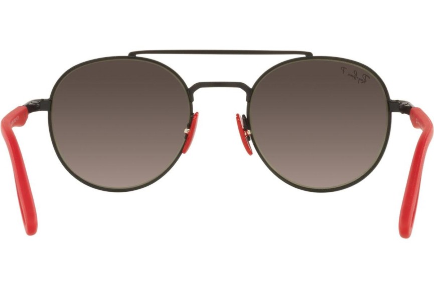 Okulary przeciwsłoneczne Ray-Ban Scuderia Ferrari Collection RB3696M F0025J Polarized Okrągłe Czarne