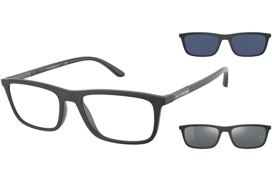 Okulary korekcyjne Emporio Armani EA4160 53231W Prostokątne Czarne