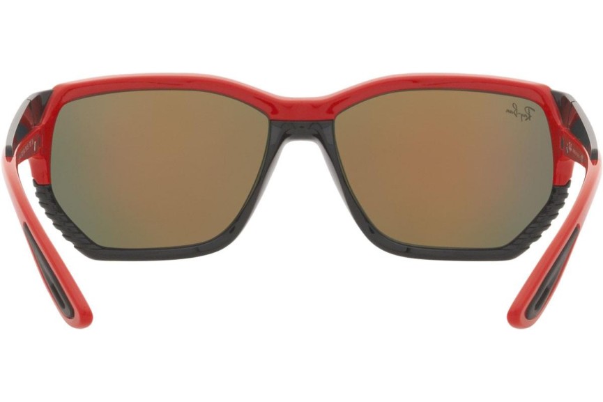 Okulary przeciwsłoneczne Ray-Ban RB4366M F6236Q Prostokątne Czerwone