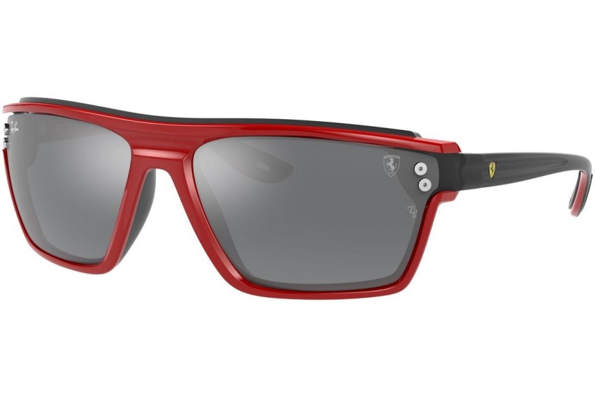 Okulary przeciwsłoneczne Ray-Ban Scuderia Ferrari Collection RB4370M F6236G Prostokątne Czerwone