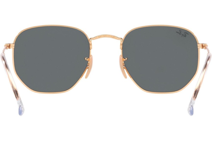 Okulary przeciwsłoneczne Ray-Ban Hexagonal RB3548N 001/R5 Okrągłe Złote