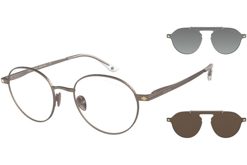 Okulary korekcyjne Giorgio Armani AR6107 32591W Okrągłe Brązowe