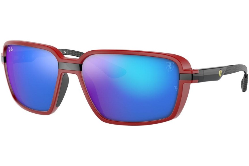 Okulary przeciwsłoneczne Ray-Ban Scuderia Ferrari Collection RB8360M F66355 Prostokątne Czerwone