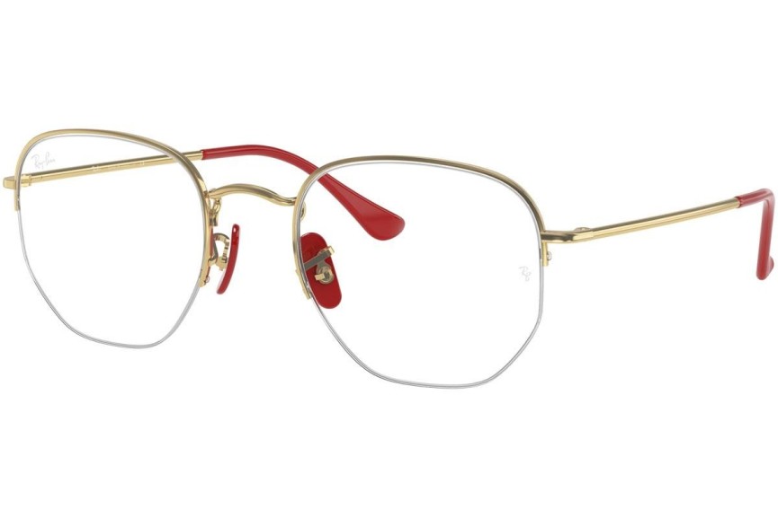 Okulary korekcyjne Ray-Ban Scuderia Ferrari Collection RX6448M F029 Kwadratowe Złote