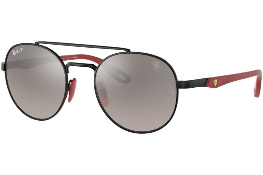 Okulary przeciwsłoneczne Ray-Ban Scuderia Ferrari Collection RB3696M F0025J Polarized Okrągłe Czarne