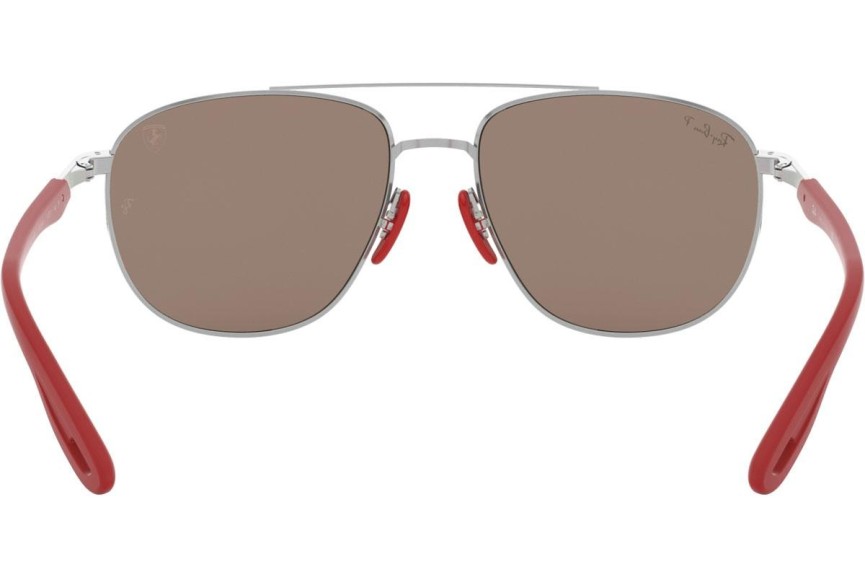 Okulary przeciwsłoneczne Ray-Ban Scuderia Ferrari Collection RB3659M F031H0 Polarized Pilotki (Aviator) Srebrne