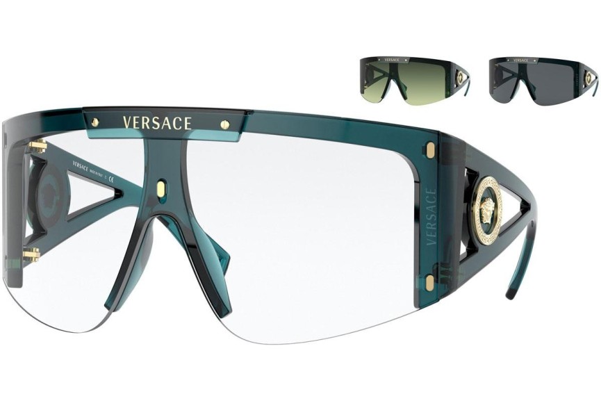 Okulary przeciwsłoneczne Versace Medusa Icon Shield VE4393 53351W Pojedyncze | Shield Niebieskie