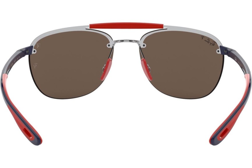 Okulary przeciwsłoneczne Ray-Ban Scuderia Ferrari Collection RB3662M F031H0 Polarized Pilotki (Aviator) Srebrne