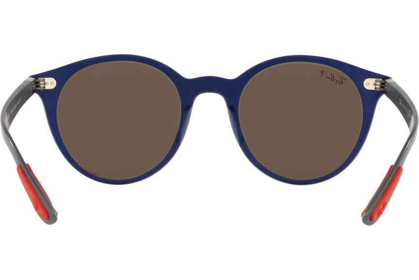 Okulary przeciwsłoneczne Ray-Ban RB4296M F654H0 Polarized Okrągłe Niebieskie
