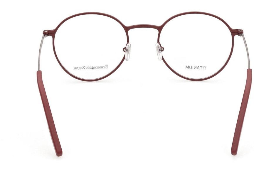 Okulary korekcyjne Zegna EZ5195 067 Okrągłe Czerwone