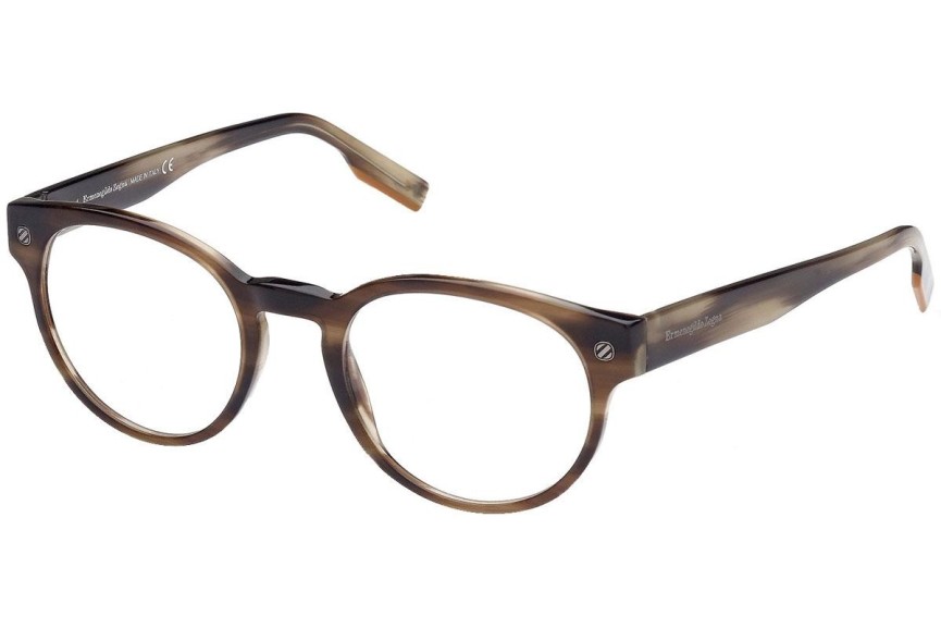 Okulary korekcyjne Zegna EZ5232 050 Okrągłe Brązowe