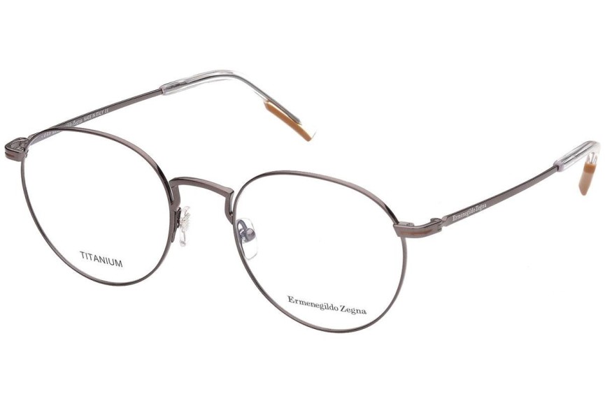 Okulary korekcyjne Zegna EZ5221 008 Okrągłe Srebrne