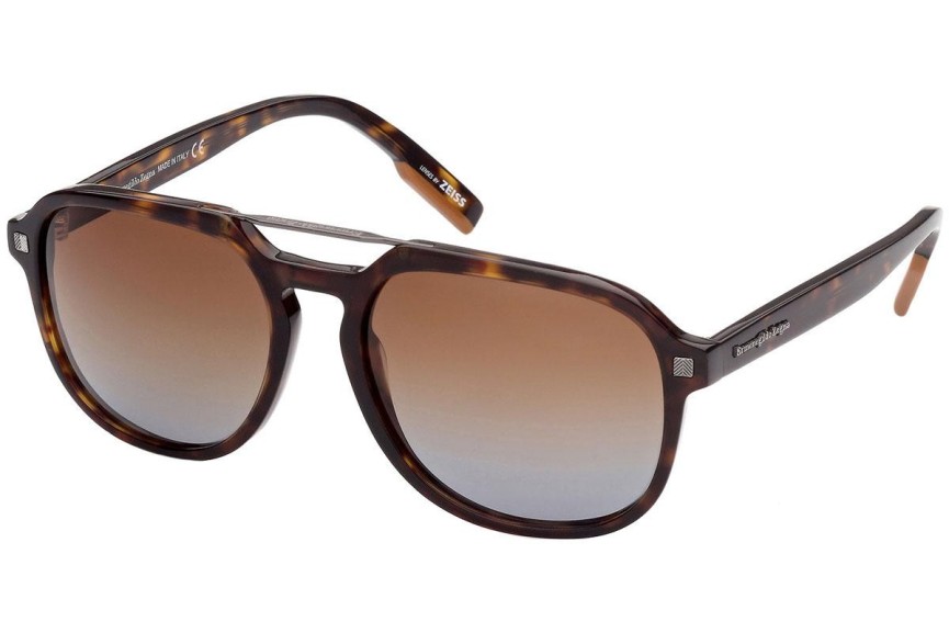 Okulary przeciwsłoneczne Zegna EZ0149 52F Pilotki (Aviator) Havana