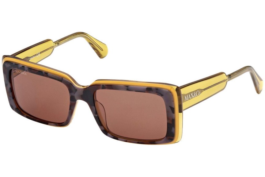 Okulary przeciwsłoneczne Max&Co. MO0040 55E Kwadratowe Havana
