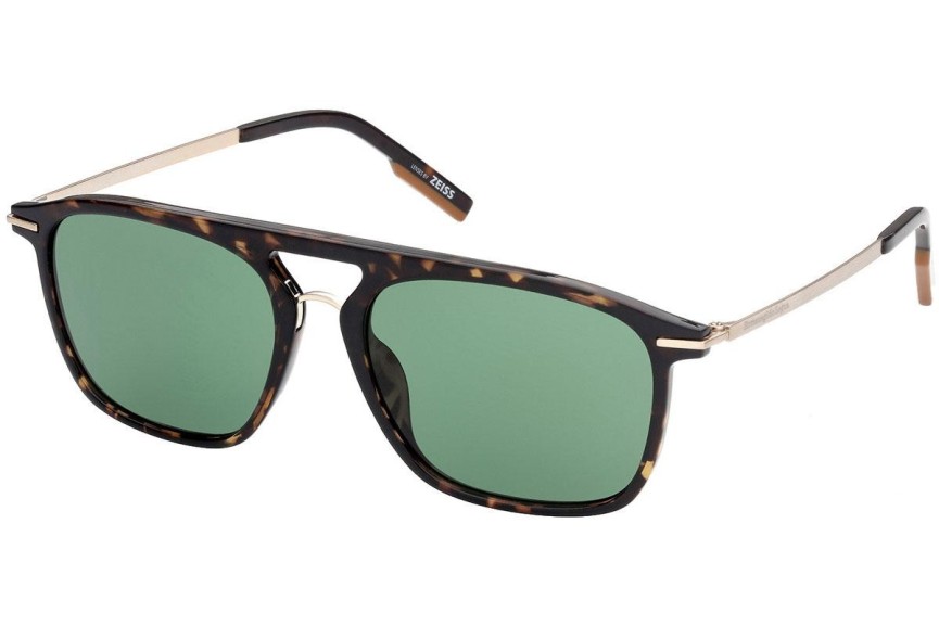 Okulary przeciwsłoneczne Zegna EZ0183 52N Kwadratowe Havana