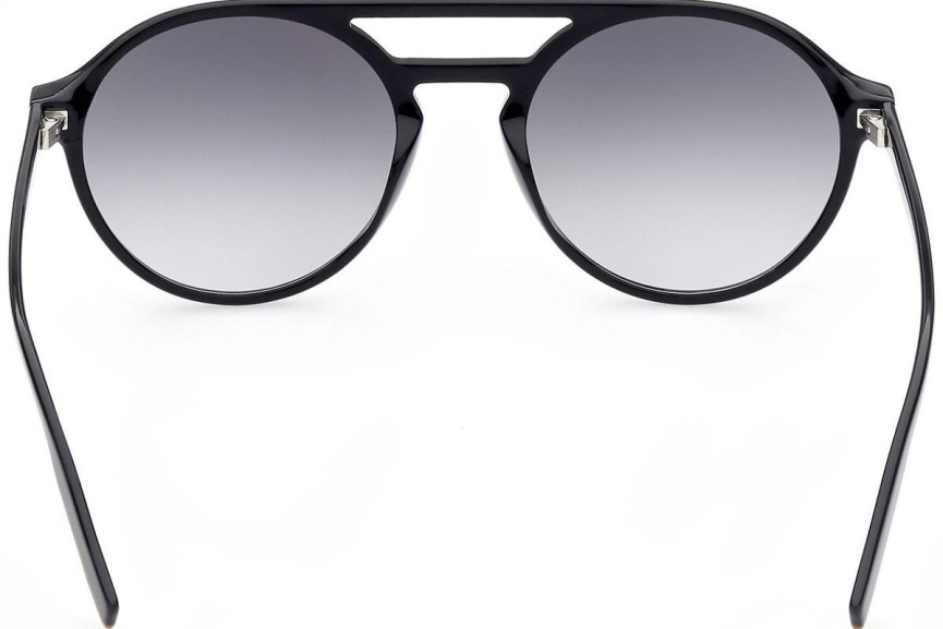 Okulary przeciwsłoneczne Zegna EZ0180 01B Okrągłe Czarne