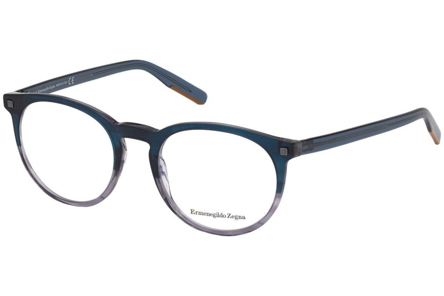 Okulary korekcyjne Zegna EZ5214 092 Okrągłe Niebieskie