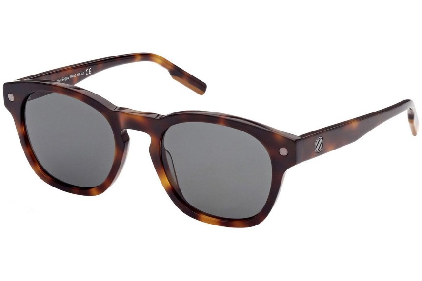 Okulary przeciwsłoneczne Zegna EZ0195 52N Okrągłe Havana
