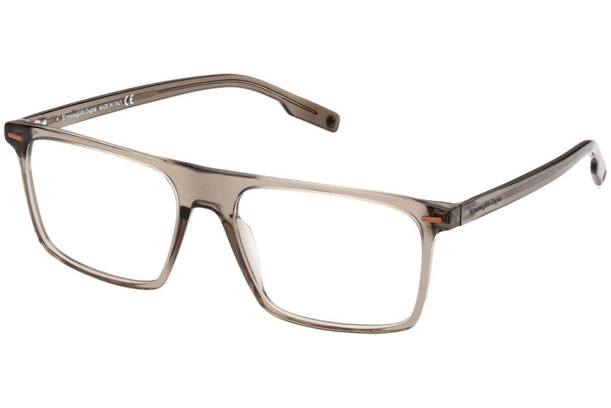Okulary korekcyjne Zegna EZ5243 051 Kwadratowe Beżowe