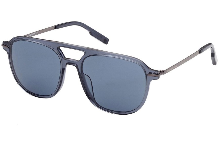 Okulary przeciwsłoneczne Zegna EZ0191 92V Pilotki (Aviator) Niebieskie