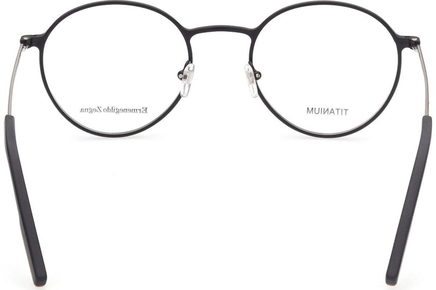 Okulary korekcyjne Zegna EZ5195 002 Okrągłe Czarne