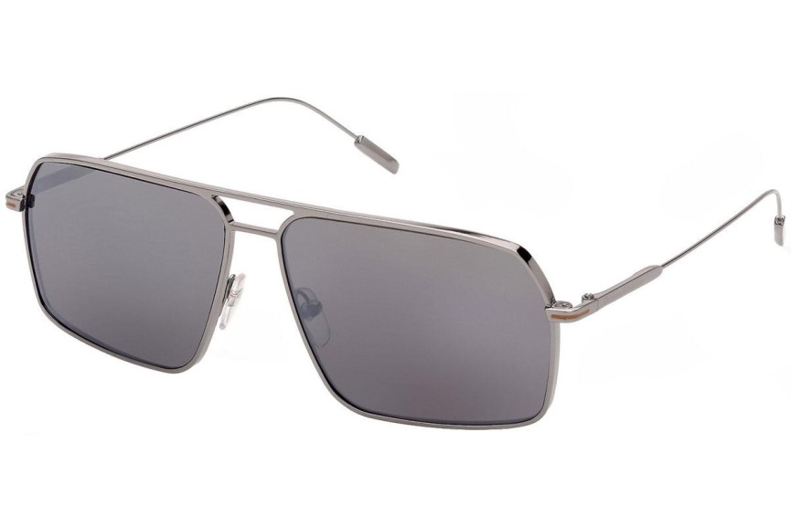 Okulary przeciwsłoneczne Zegna EZ0193 08C Pilotki (Aviator) Srebrne