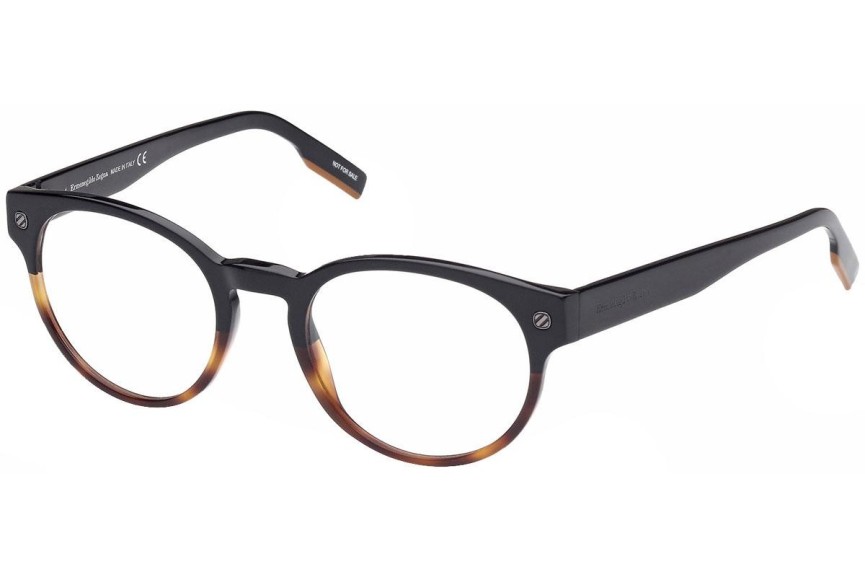 Okulary korekcyjne Zegna EZ5232 005 Okrągłe Czarne