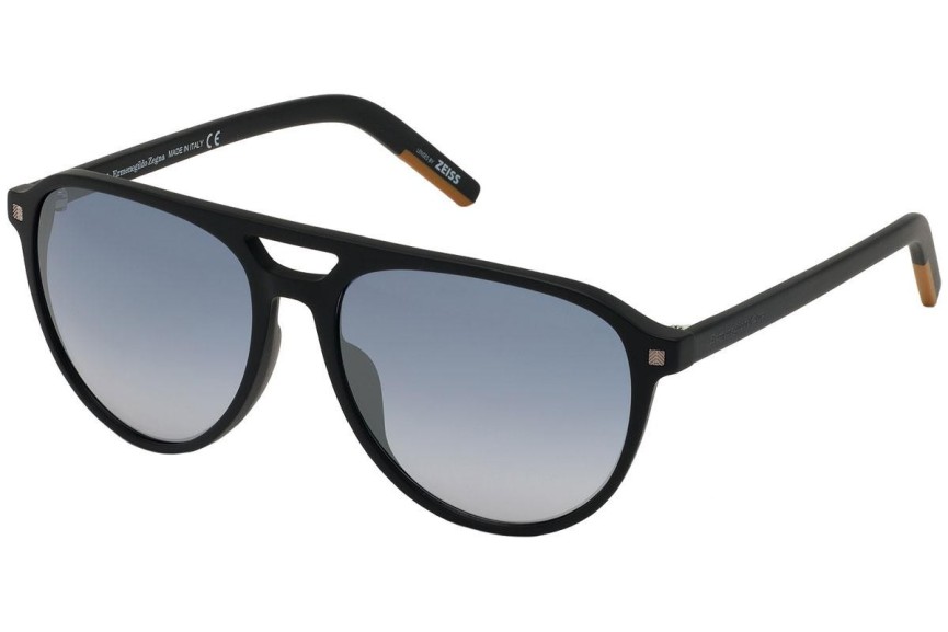 Okulary przeciwsłoneczne Zegna EZ0133 02C Pilotki (Aviator) Czarne