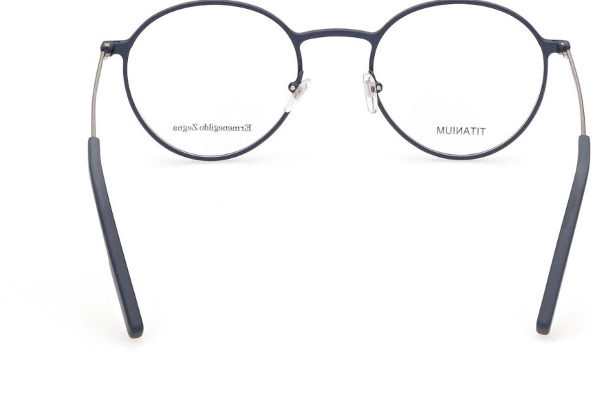Okulary korekcyjne Zegna EZ5195 091 Okrągłe Niebieskie