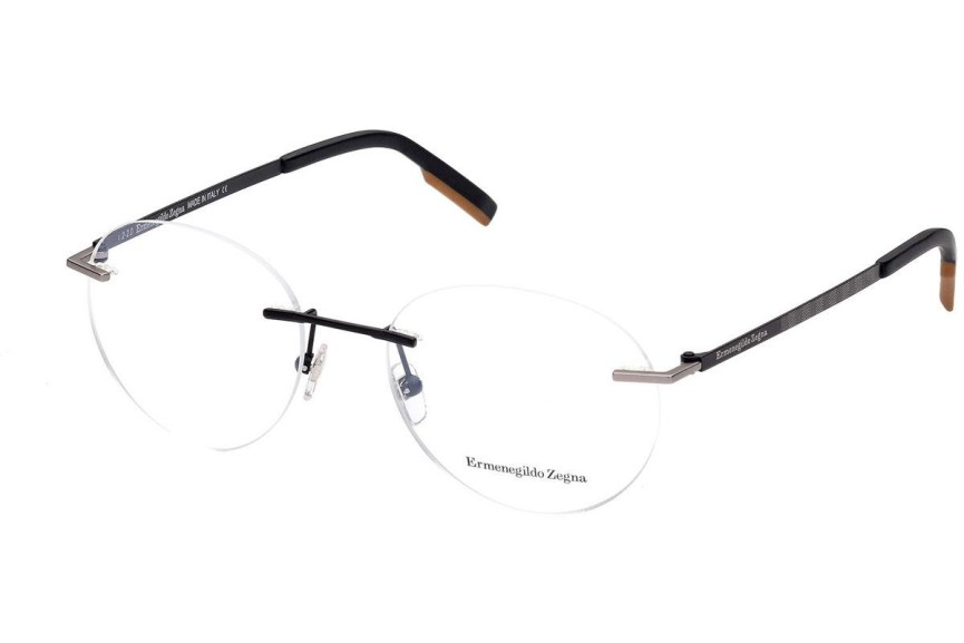 Okulary korekcyjne Zegna EZ5220 002 Okrągłe Czarne