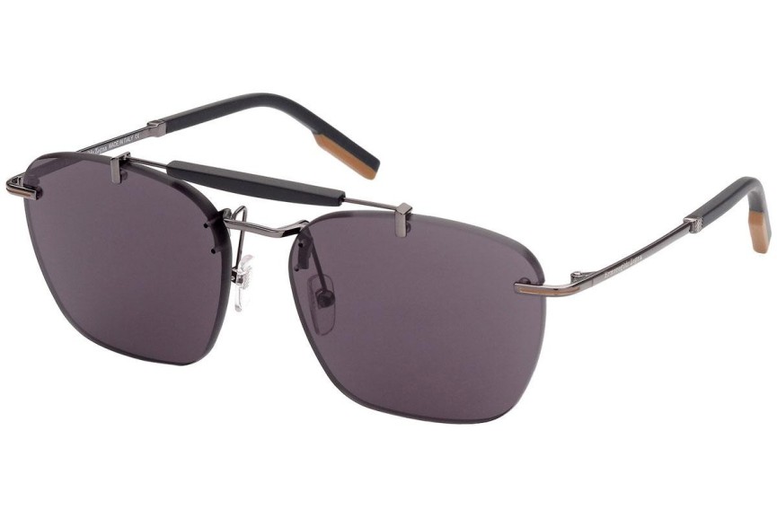 Okulary przeciwsłoneczne Zegna EZ0155 08A Kwadratowe Szare