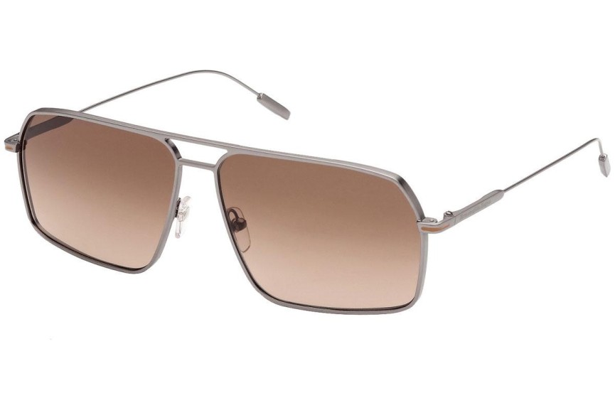 Okulary przeciwsłoneczne Zegna EZ0193 09F Pilotki (Aviator) Srebrne